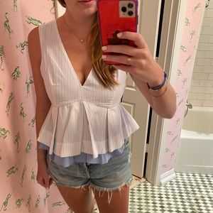 Zara Peplum top with tie in back